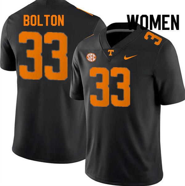 Women #33 Ben Bolton Tennessee Volunteers College Football Jerseys Stitched-Black